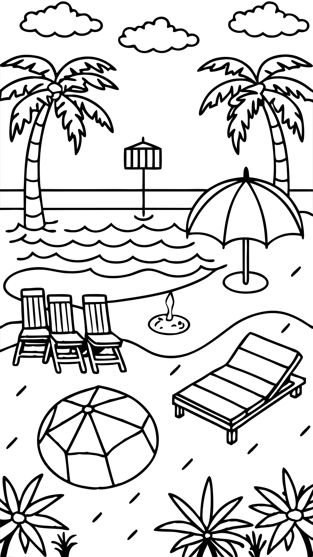 coloring page swimming pool